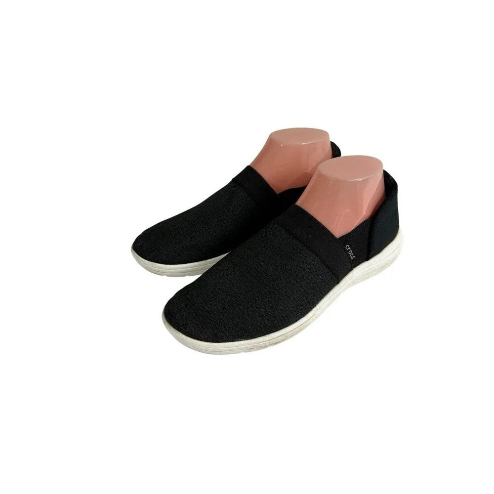 Crocs Reviva Womens Shoes Size 9 Relaxed Fit Slip On Black Flat Comfort Walking